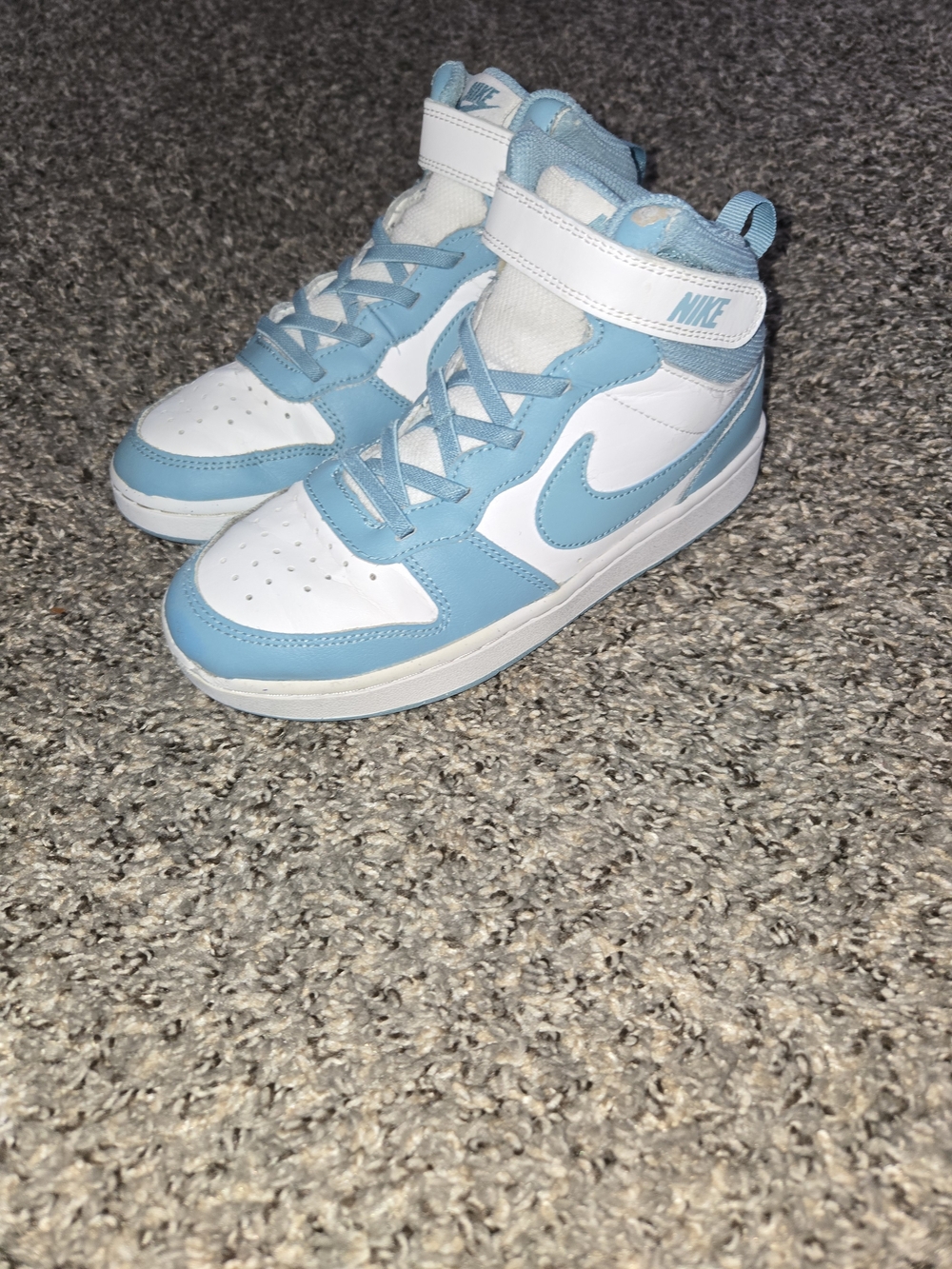 Nike Kids' High-Top Sneakers - White / Light Blue